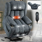 Fauteuil inclinable releveur électrique en chenille avec massage vibrant à 8 points et chauffage lombaire, ports USB et Type-C