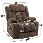 Fauteuil inclinable releveur électrique en chenille avec massage vibrant à 8 points et chauffage lombaire, ports USB et Type-C