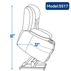 Fauteuil inclinable releveur électrique en chenille avec massage vibrant à 8 points et chauffage lombaire, ports USB et Type-C