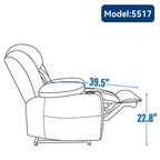Fauteuil inclinable releveur électrique en chenille avec massage vibrant à 8 points et chauffage lombaire, ports USB et Type-C