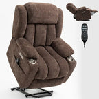 Fauteuil inclinable releveur électrique en chenille avec massage vibrant à 8 points et chauffage lombaire, ports USB et Type-C