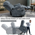 Fauteuil inclinable releveur électrique en chenille avec massage vibrant à 8 points et chauffage lombaire, ports USB et Type-C