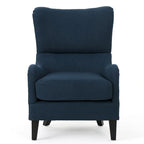 Fauteuil d'appoint à dossier haut et ailes 27" bleu marine | Fauteuil de salon rembourré