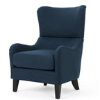 Fauteuil d'appoint à dossier haut et ailes 27" bleu marine | Fauteuil de salon rembourré