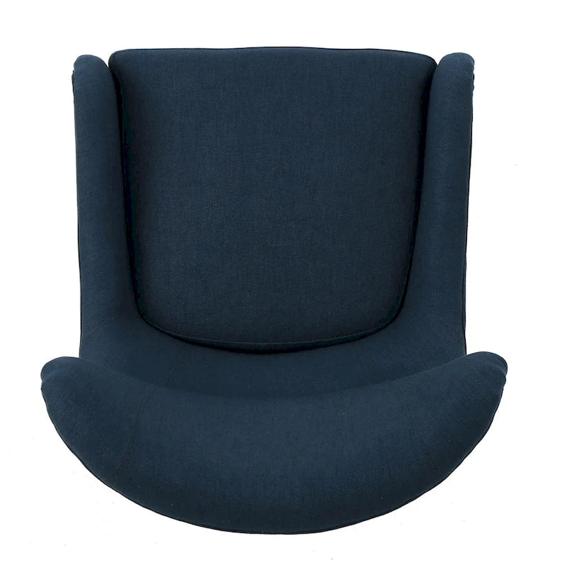 Fauteuil d'appoint à dossier haut et ailes 27" bleu marine | Fauteuil de salon rembourré