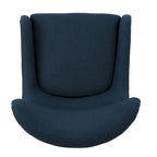 Fauteuil d'appoint à dossier haut et ailes 27" bleu marine | Fauteuil de salon rembourré