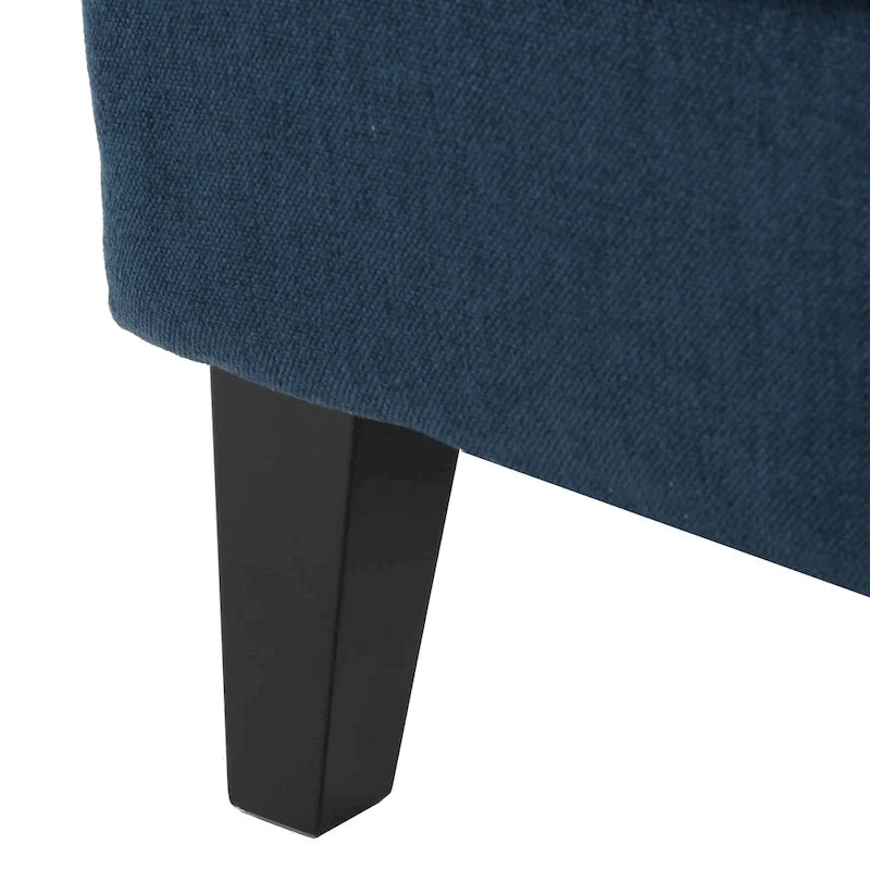 Fauteuil d'appoint à dossier haut et ailes 27" bleu marine | Fauteuil de salon rembourré