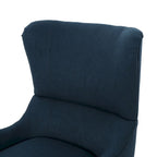 Fauteuil d'appoint à dossier haut et ailes 27" bleu marine | Fauteuil de salon rembourré