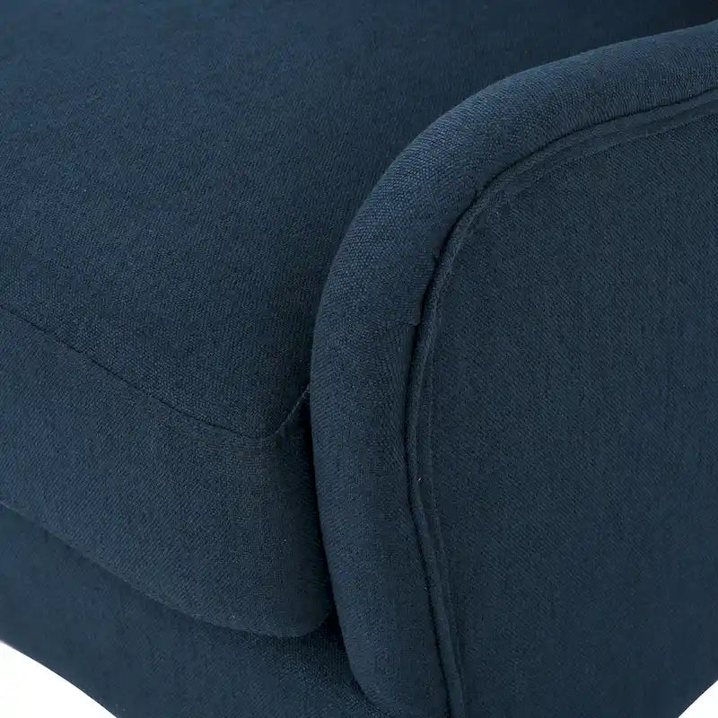 Fauteuil d'appoint à dossier haut et ailes 27" bleu marine | Fauteuil de salon rembourré