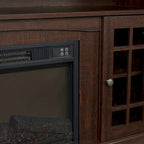 Meuble TV avec foyer électrique de 58,25 po | Convient aux téléviseurs de 65 po | Espresso | Rangement ouvert et fermé | Style classique
