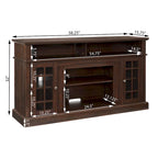 Meuble TV avec foyer électrique de 58,25 po | Convient aux téléviseurs de 65 po | Espresso | Rangement ouvert et fermé | Style classique