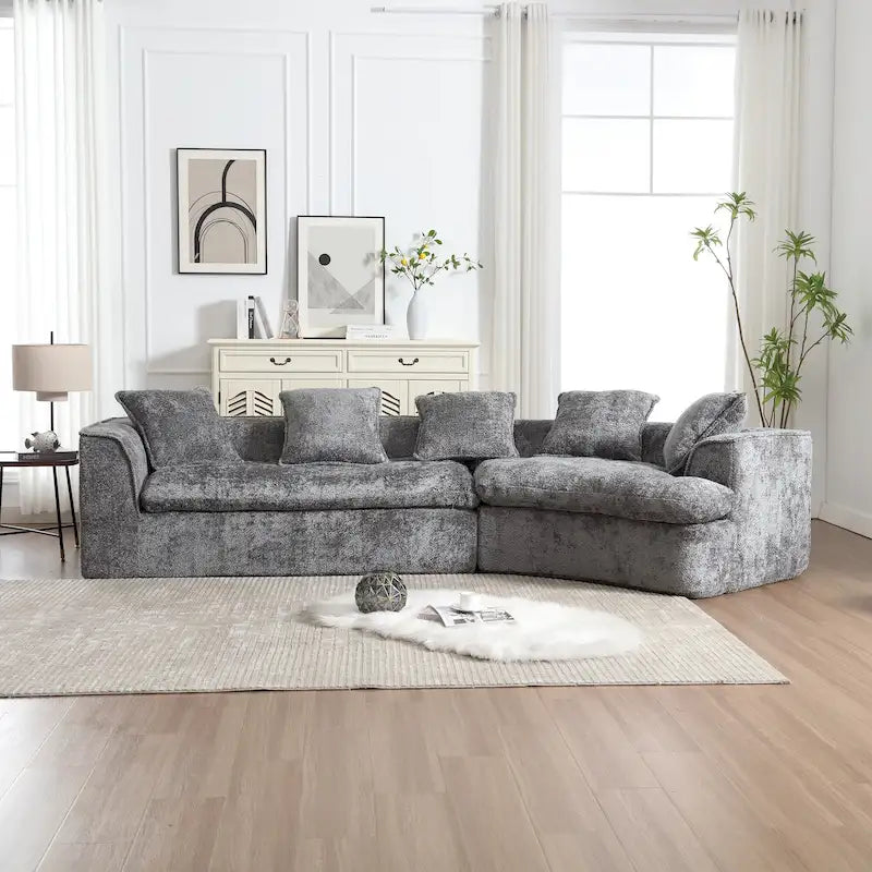 Canapé Boucle Surdimensionné 3 Places pour Salon