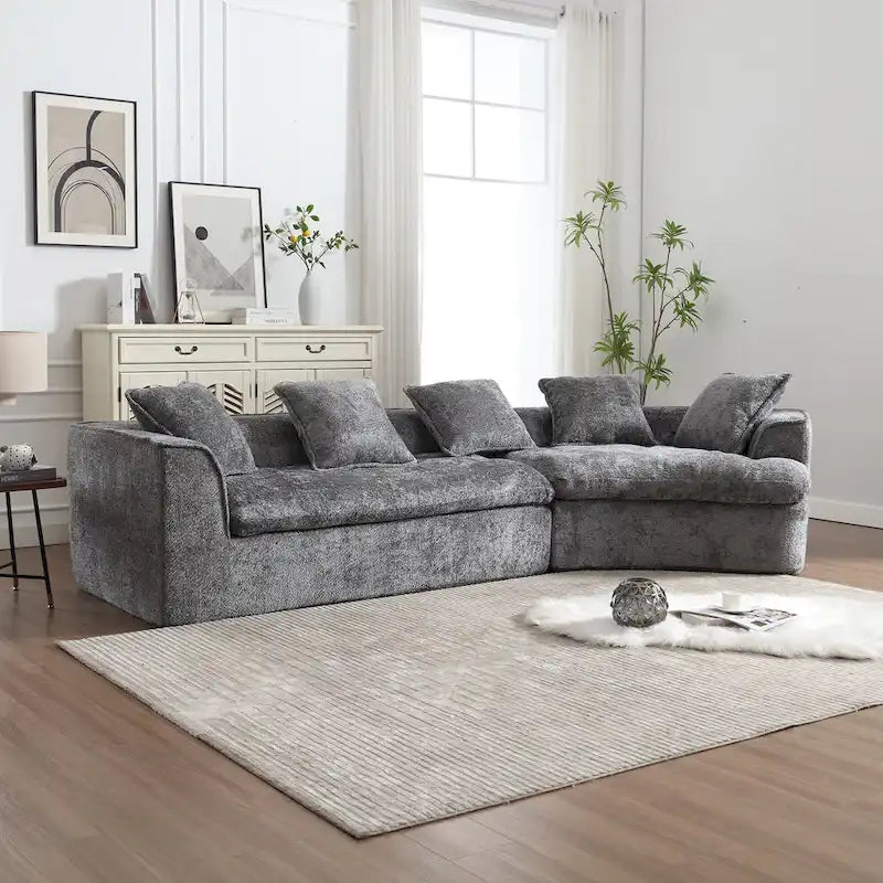 Canapé Boucle Surdimensionné 3 Places pour Salon