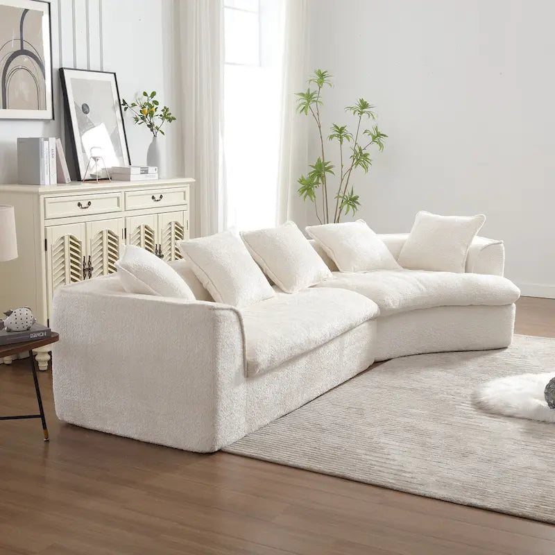 Canapé Boucle Surdimensionné 3 Places pour Salon