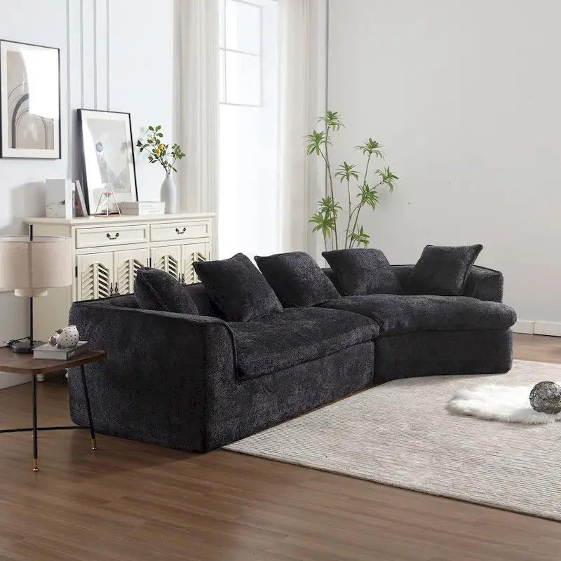 Canapé Boucle Surdimensionné 3 Places pour Salon