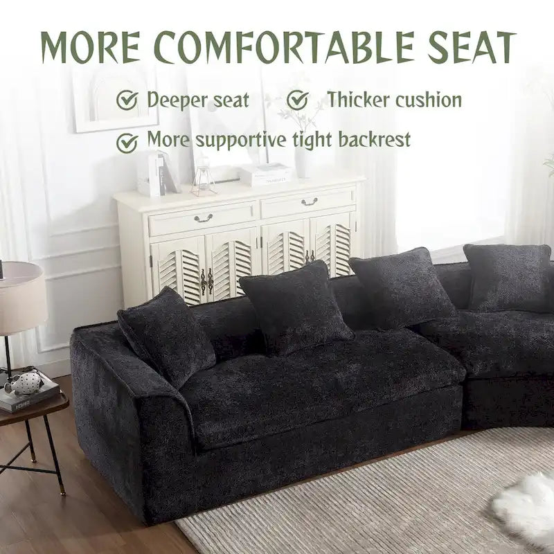 Canapé Boucle Surdimensionné 3 Places pour Salon