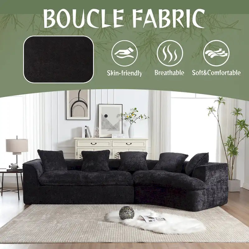 Canapé Boucle Surdimensionné 3 Places pour Salon