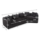 Canapé Boucle Surdimensionné 3 Places pour Salon