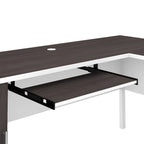 Bureau d'angle en L de 183 cm avec étagère de rangement | Poste de travail pour bureau à domicile