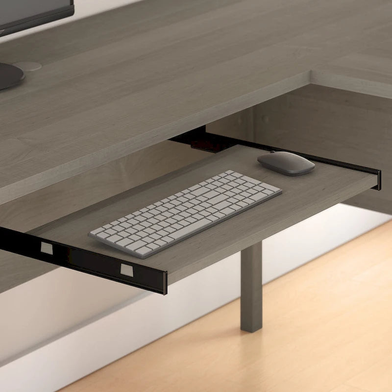 Bureau d'angle en L de 183 cm avec étagère de rangement | Poste de travail pour bureau à domicile