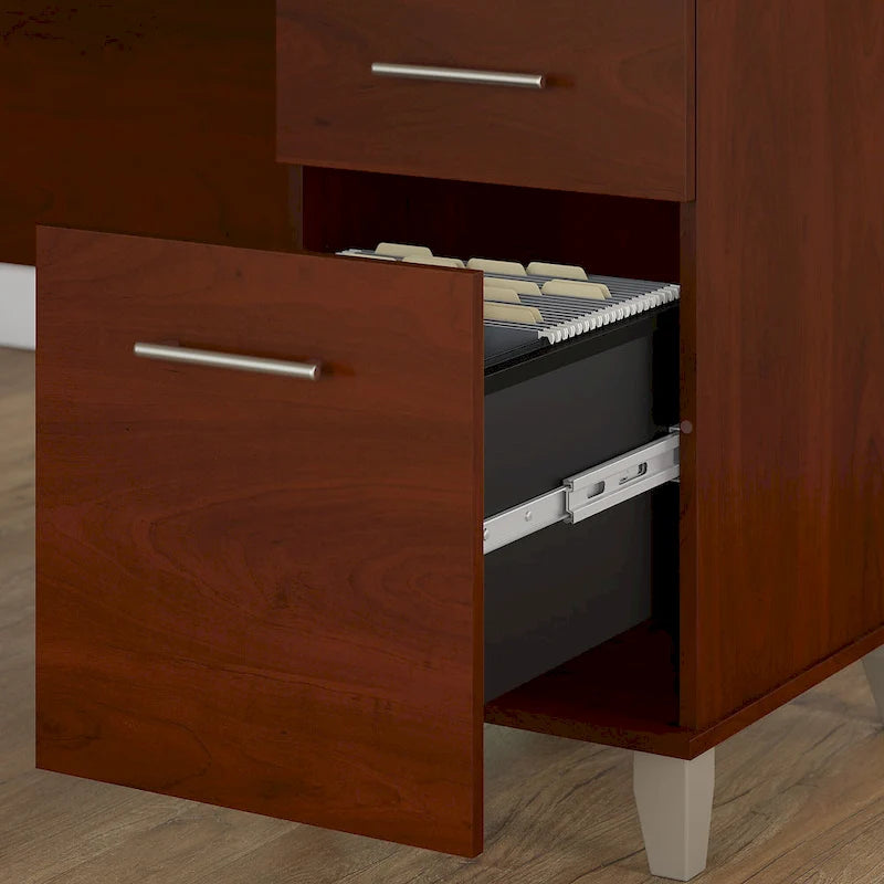 Bureau d'angle en L de 183 cm avec étagère de rangement | Poste de travail pour bureau à domicile