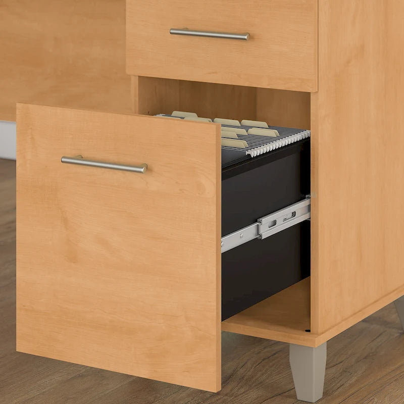 Bureau d'angle en L de 183 cm avec étagère de rangement | Poste de travail pour bureau à domicile