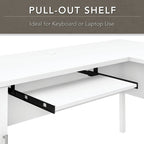 Bureau d'angle en L de 183 cm avec étagère de rangement | Poste de travail pour bureau à domicile