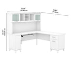 Bureau d'angle en L de 183 cm avec étagère de rangement | Poste de travail pour bureau à domicile