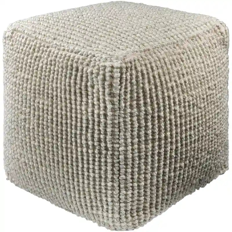 Pouf ottoman de style cottage | Repose-pieds rond rembourré | Accent de salon