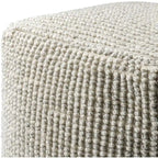Pouf ottoman de style cottage | Repose-pieds rond rembourré | Accent de salon