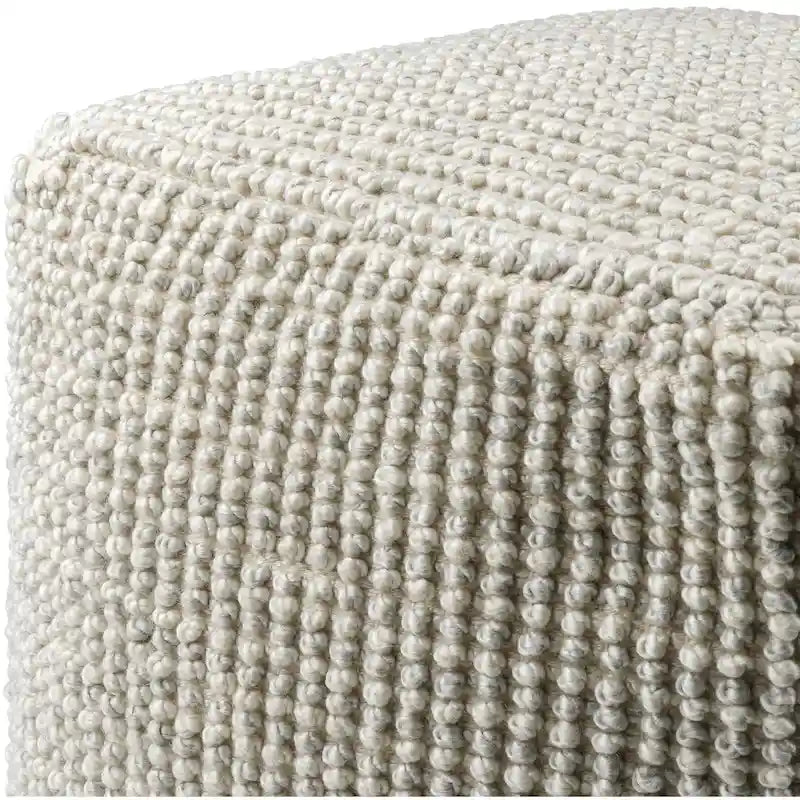 Pouf ottoman de style cottage | Repose-pieds rond rembourré | Accent de salon