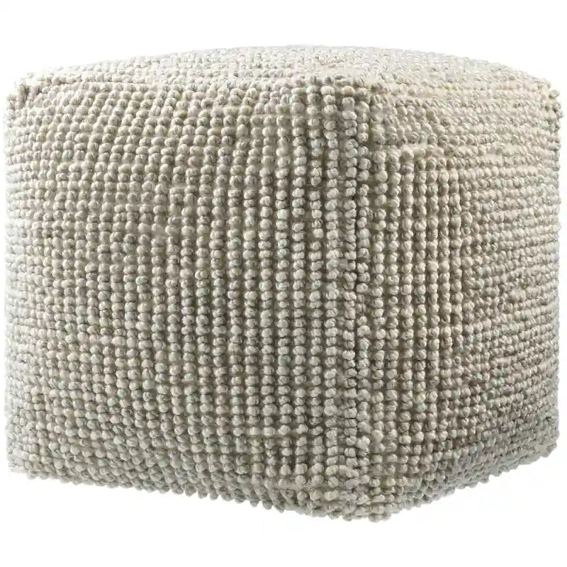 Pouf ottoman de style cottage | Repose-pieds rond rembourré | Accent de salon