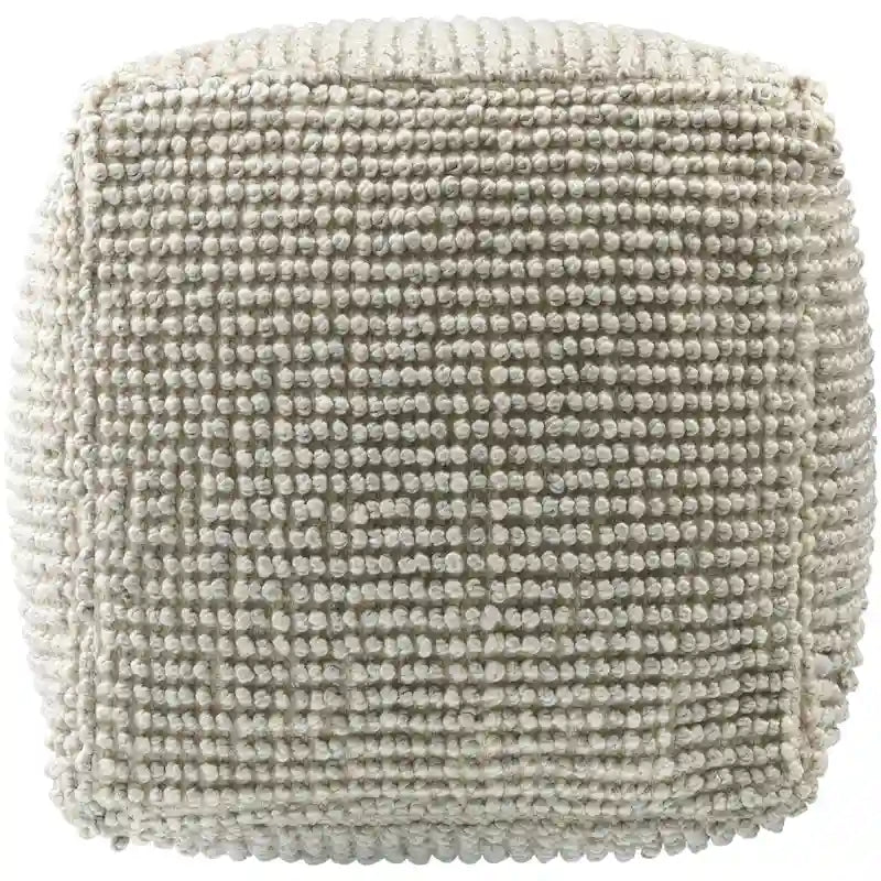 Pouf ottoman de style cottage | Repose-pieds rond rembourré | Accent de salon