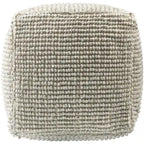 Pouf ottoman de style cottage | Repose-pieds rond rembourré | Accent de salon