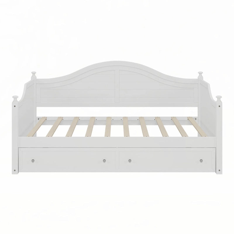 Lit de repos en bois double avec tiroirs
