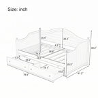 Lit de repos en bois double avec tiroirs