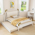 Lit plateforme Queen Wood avec 2 tiroirs de rangement et lit gigogne double XL