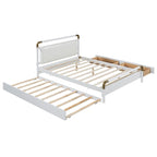 Lit plateforme Queen Wood avec 2 tiroirs de rangement et lit gigogne double XL