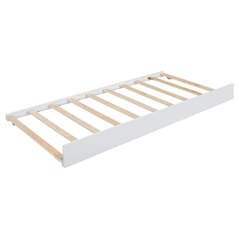Lit plateforme Queen Wood avec 2 tiroirs de rangement et lit gigogne double XL