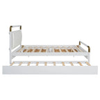 Lit plateforme Queen Wood avec 2 tiroirs de rangement et lit gigogne double XL