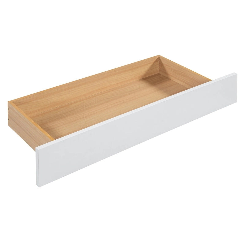 Lit plateforme Queen Wood avec 2 tiroirs de rangement et lit gigogne double XL