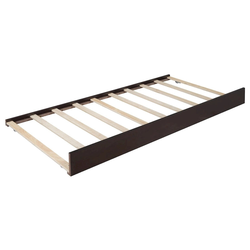 Lit plateforme Queen Wood avec 2 tiroirs de rangement et lit gigogne double XL