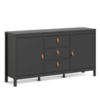 Buffet 2 portes avec 3 tiroirs | Meuble de rangement de style transitionnel