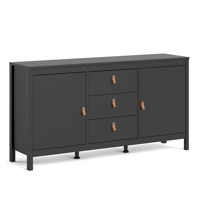 Buffet 2 portes avec 3 tiroirs | Meuble de rangement de style transitionnel