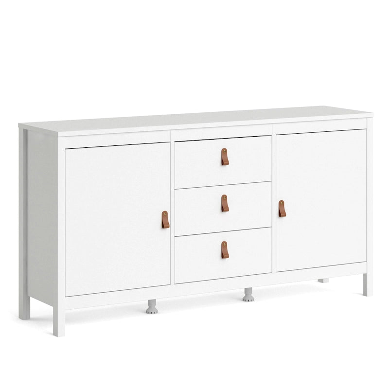 Buffet 2 portes avec 3 tiroirs | Meuble de rangement de style transitionnel