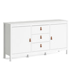 Buffet 2 portes avec 3 tiroirs | Meuble de rangement de style transitionnel