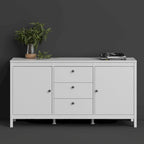 Buffet 2 portes avec 3 tiroirs | Meuble de rangement de style transitionnel