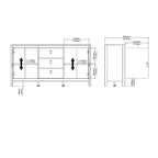 Buffet 2 portes avec 3 tiroirs | Meuble de rangement de style transitionnel
