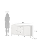 Buffet 2 portes avec 3 tiroirs | Meuble de rangement de style transitionnel