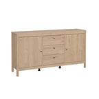 Buffet 2 portes avec 3 tiroirs | Meuble de rangement de style transitionnel